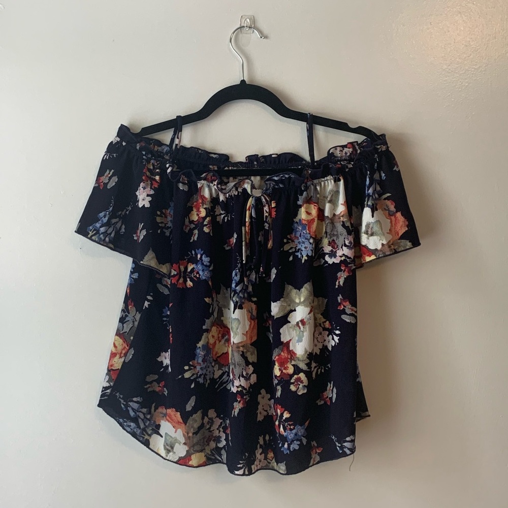Dark blue off the shoulder top